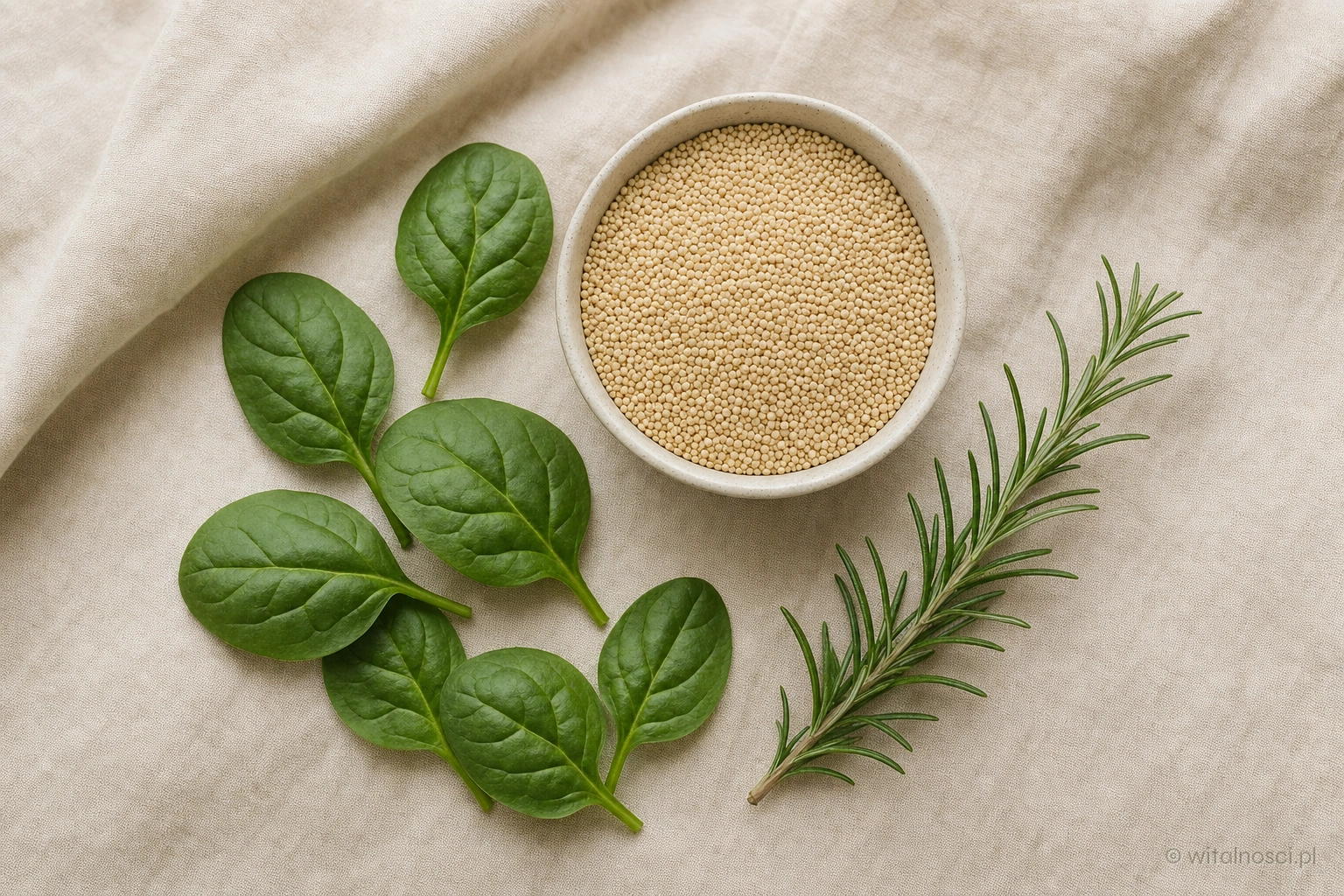 Fotografia przedstawiająca zdrowe jedzenie i zioła