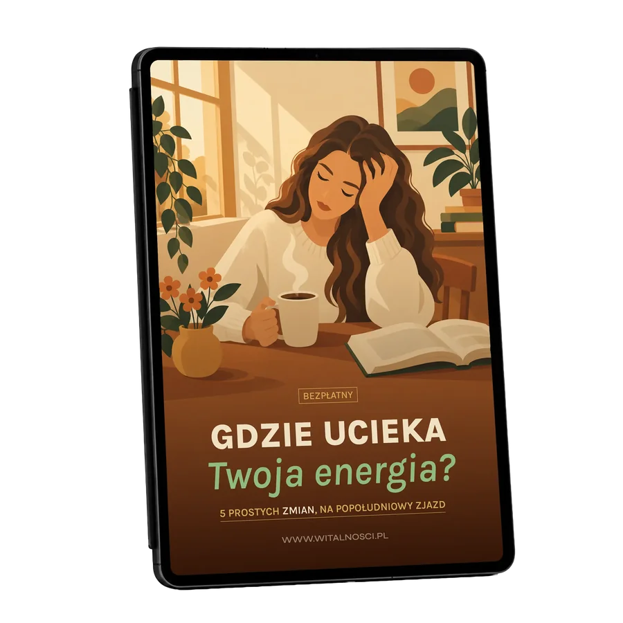 Okładka przewodnika: Gdzie ucieka Twoja energia? — 5 prostych zmian na popołudniowy zjazd