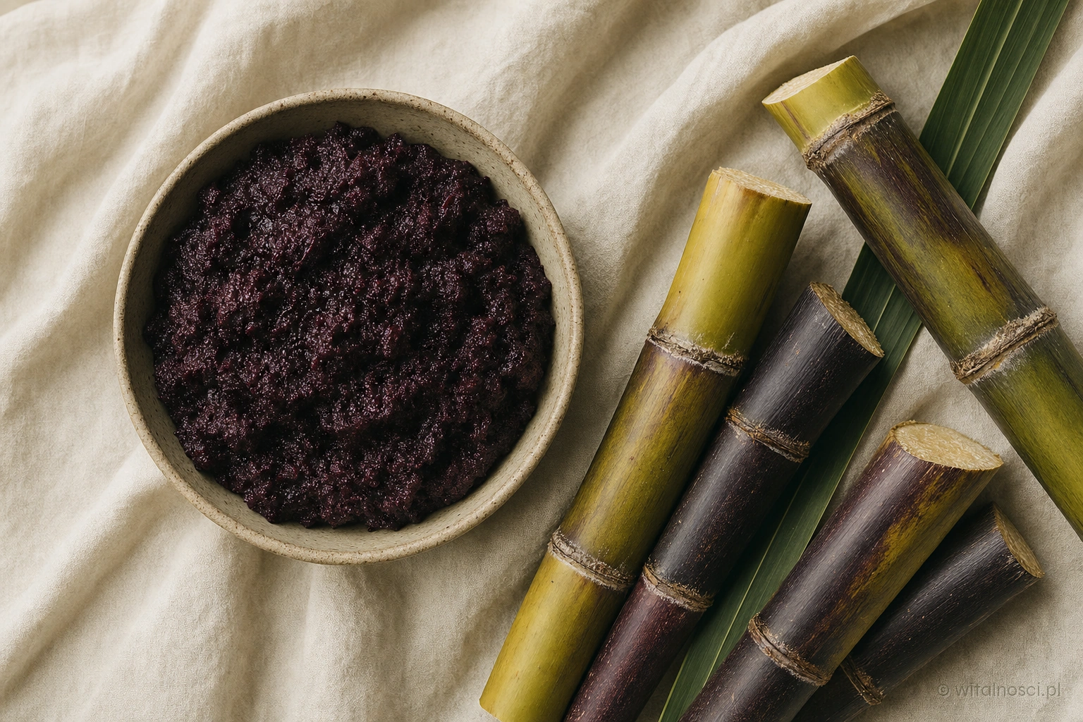 Miąższ açaí i trzcina cukrowa